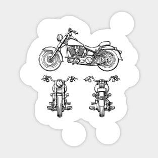 Motorcycle Vintage Patent Hand Drawing Sticker